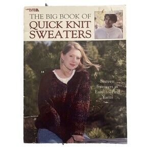 1998 Leisure Arts THE BIG BOOK OF QUICK KNIT 16 Winter Vests Sweaters Patterns